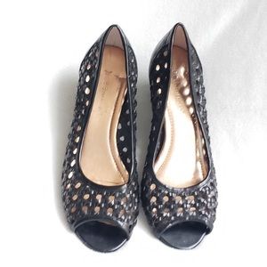 BCBG Black Wedges